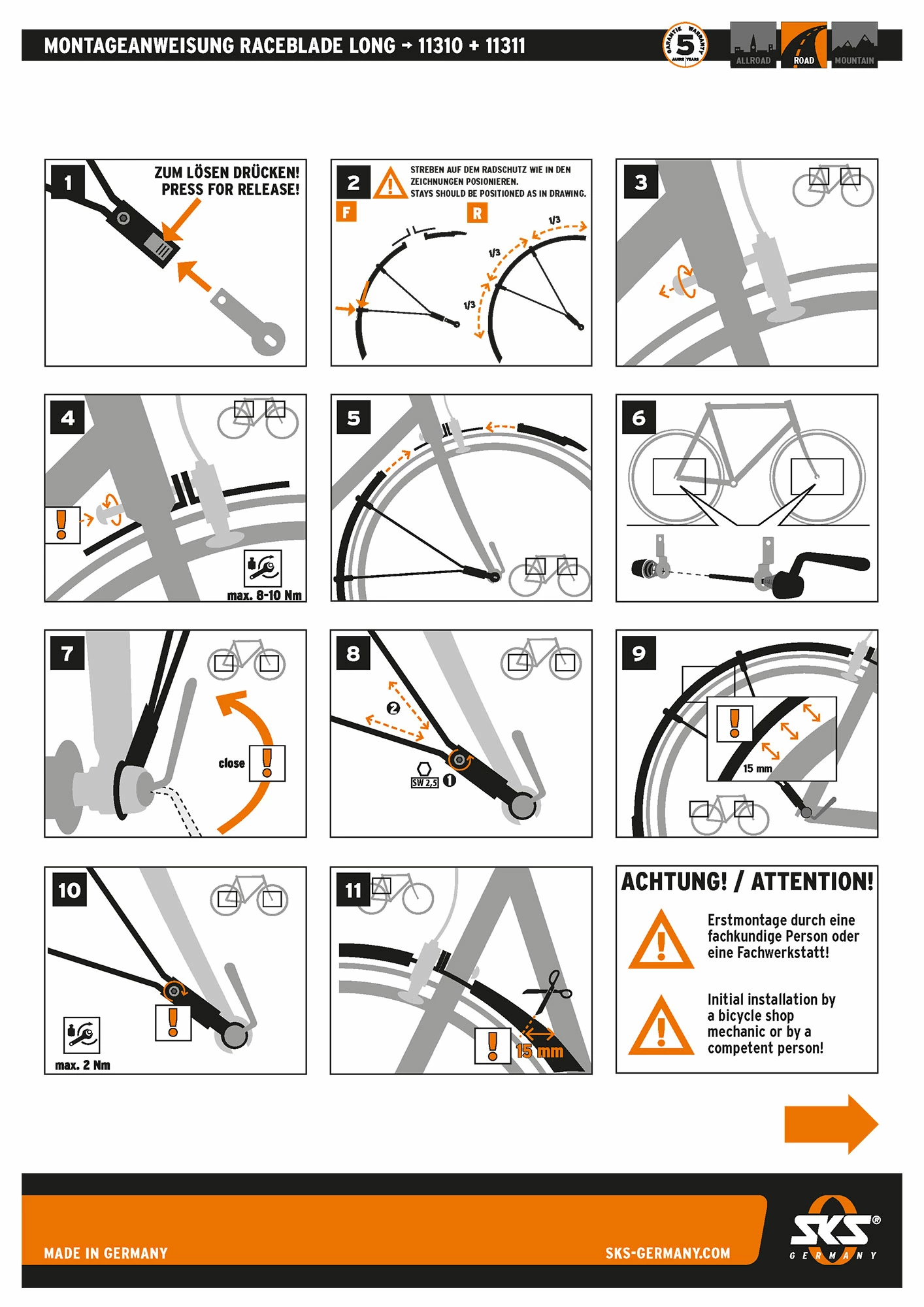 SKS Germany Kit De Garde-boue Raceblade Long Noir 5 SKS Germany Kit De Garde-boue Raceblade Long Noir – Image 3