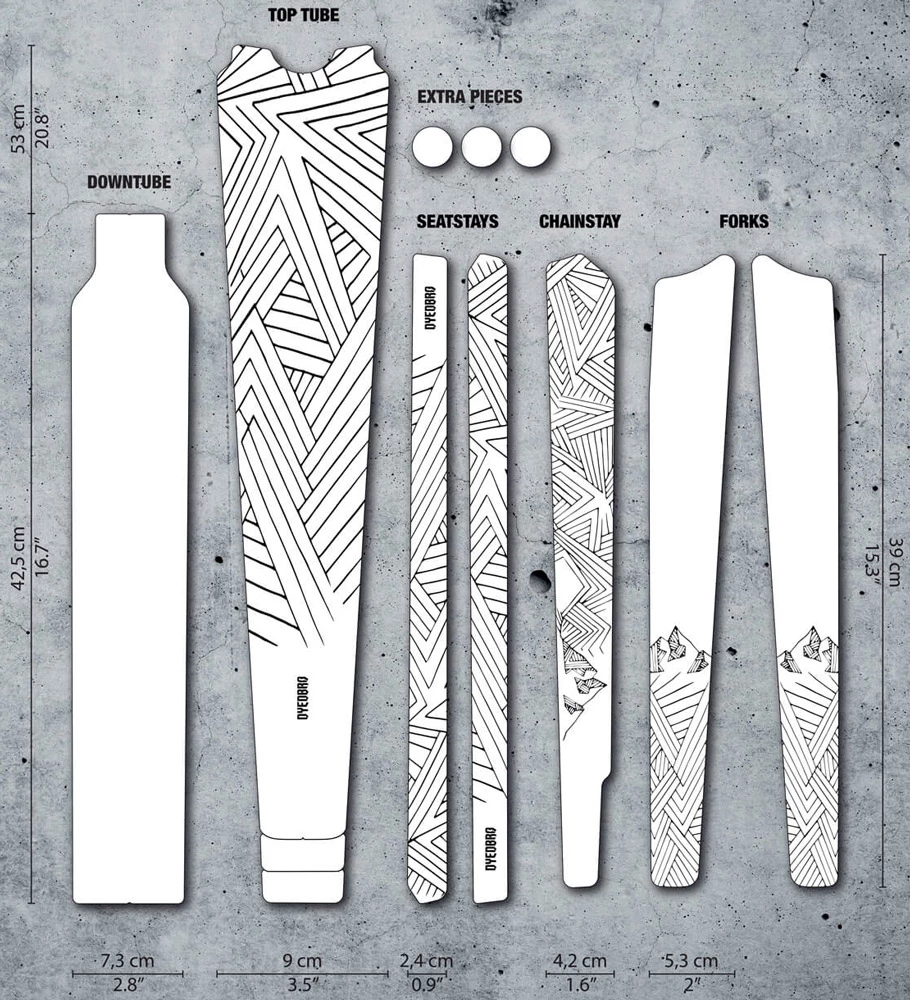 Dyedbro Kit De Protection De Cadre Stay Free Gravel 4 Dyedbro Kit De Protection De Cadre Stay Free Gravel – Image 2